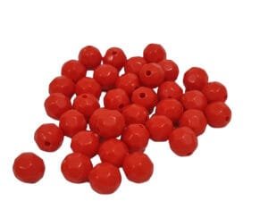 Bola sextavada para pulseira - vermelho - pct c/10g