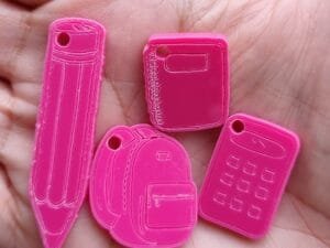 Pingente escolar rosa escuro -  pct c/05 und