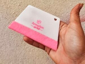 Espátula acrilico com feltro - Rosa Chiclete