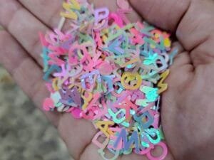 Shaker pastel - Letrinhas - pct c/20 gr