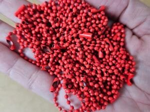 03.03 - Corrente bolinha 2,5 mm - Vermelho - pct c/10und