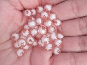 Bola sextavada c/miolo para pulseira - COBRE- pct c/10g