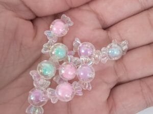 Passador bala c/ miolo colorido em acrilico pct /5und