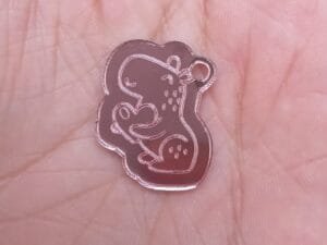 Pingente  - Capivara com Coração- espelhado Rose - pct c/05 und