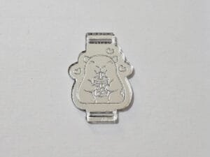 Passador para elástico chato - Capivara com Copo- espelhado Prata - pct c/05 und