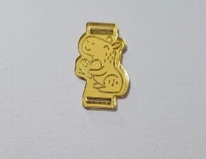 Passador para elástico chato - Capivara com Coração- espelhado dourado - pct c/05 und