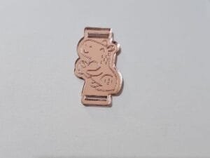 Passador para elástico chato - Capivara com Coração- espelhado Rose - pct c/05 und