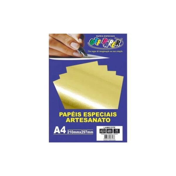 Papel Lamicote Ouro Minas - A4 - 250g - Pct c/10 und - OffPaper