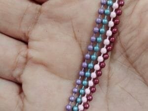 Corrente de Bolinha 2.5mm(com fecho canoa)  Metálica / Perolado - pct c/10 und