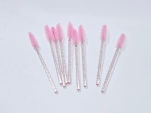 Escovinha para Cílios - Rosa - (cabo com glitter) pct c/10und