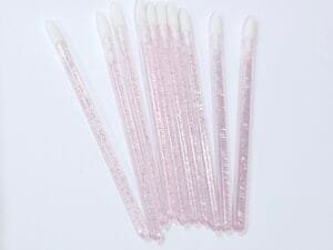 Pincel de Batom descartável - (cabo rosa com glitter) pct c/10und