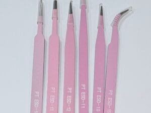 Kit 6 Pinças Metálicas - PT ESD - Rosa
