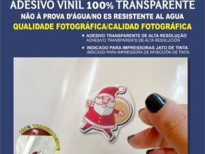 Adesivo Vinil 100% Transparente Imprimivel - A4 - Pct c/10 fls - OffPaper