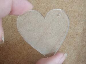 Base acrilica Coração para chaveiro 6 cm - 1 und