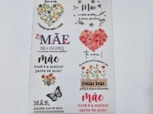 Cartela de adesivos Impressão Uv - 8 imagens - Indicado para chaveiro - Cod 03