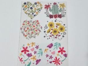 Cartela de adesivos Impressão Uv - 6 imagens - Indicado para chaveiro - Cod 01