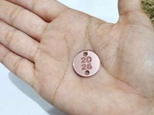 Passador redondo Mod 04 - para elástico roliço ou tassel - 2026 em pé - espelhado rose - pct c/05 und