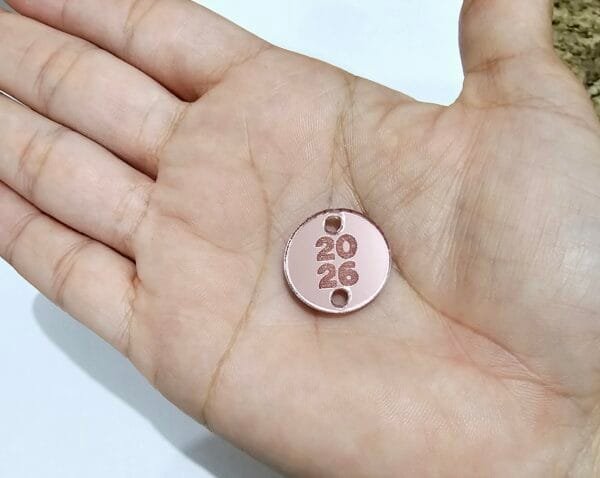 Passador redondo Mod 04 - para elástico roliço ou tassel - 2026 em pé - espelhado rose - pct c/05 und