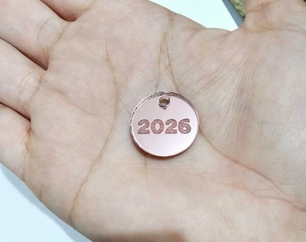 Pingente redondo Mod 06- 2026 deitado - espelhado rosé - pct c/05 und