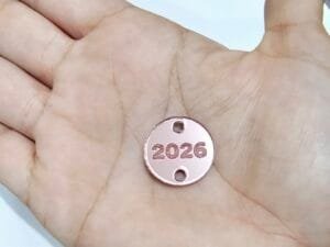 Passador redondo Mod 05 - para elástico roliço ou tassel - 2026 deitado - espelhado rose - pct c/05 und