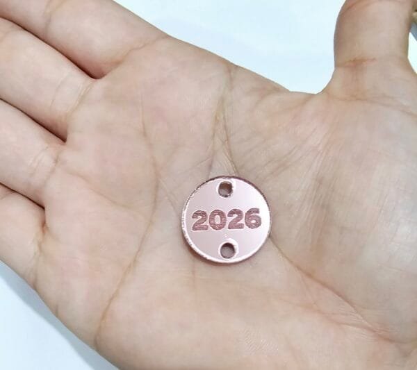 Passador redondo Mod 05 - para elástico roliço ou tassel - 2026 deitado - espelhado rose - pct c/05 und