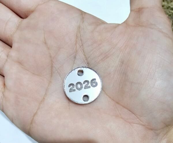 Passador redondo Mod 05 - para elástico roliço ou tassel - 2026 deitado - espelhado prata - pct c/05 und