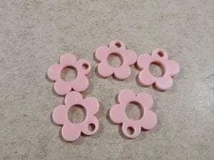 Pingente FLOR - Rosa Salmão c/5und