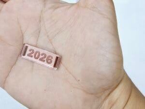 Passador retangular Mod 01 - para elástico chato - 2026 deitado - espelhado rose - pct c/05 und