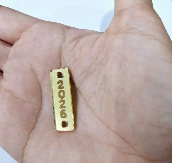 Passador retangular Mod 03 - para elástico roliço - 2026 em pé - espelhado dourado - pct c/05 und