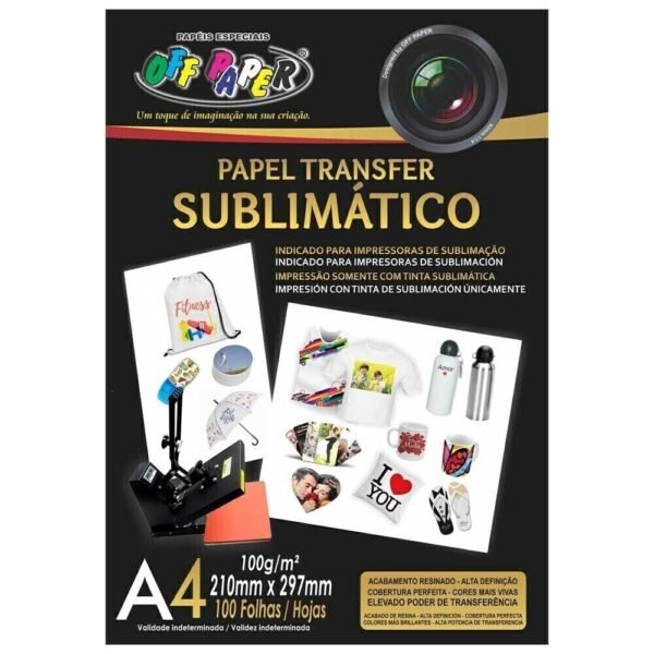 Paper Transfer Sublimático - A4 - pct c/100 fls - OffPaper