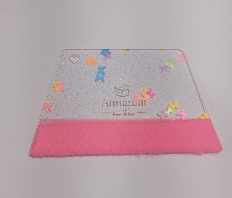 Espátula acrilico com feltro - Borboleta