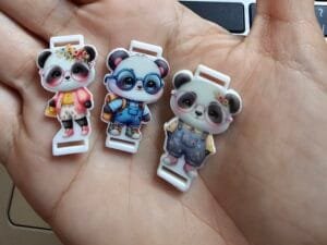 Passador DTF UV - Pandinhas - para elástico chato - 1 und