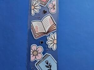Adesivo DTF UV - Livros e Flores - para Marcador de Página - 1 und