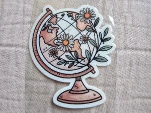 Adesivos DTF Uv - Globo Florido  - para Canecas e copos