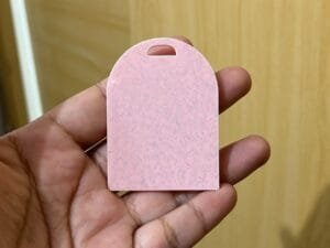 Base Para Chaveiro Retangular Arredondado - Acrilico Glitter Rosa Claro 4,8x6,5 cm - 1 und