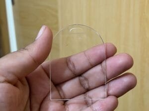 Base Para Chaveiro Retangular Arredondado - Acrilico Cristal Transparente 4,8x6,5 cm - 1 und