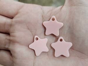 Pingente Estrela - Rosa Salmão c/5und