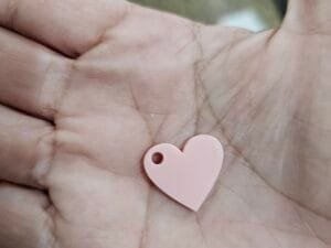 Pingente Coração - Rosa Salmão c/5und